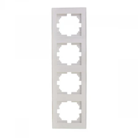 Рамка 4-ая вертикальная Lezard Rain белая 703-0202-154