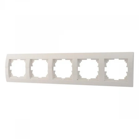 Рамка 5-ая горизонтальная Lezard Deriy белая 702-0200-150