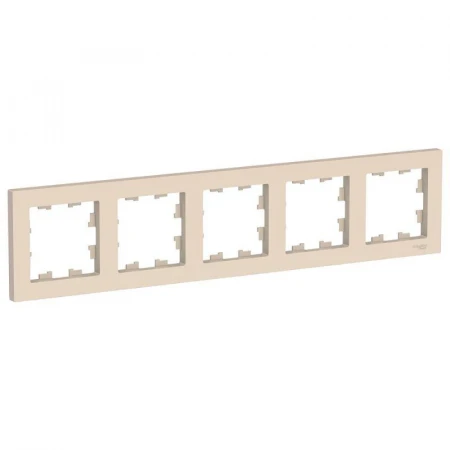 Рамка 5-постовая Systeme Electric AtlasDesign бежевая ATN000205