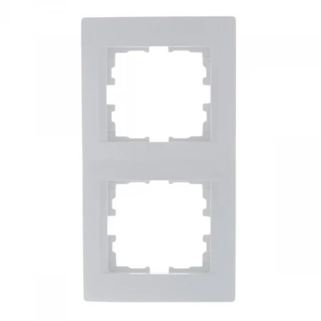 Рамка 2-ая вертикальная Lezard Karina белая 707-0200-152