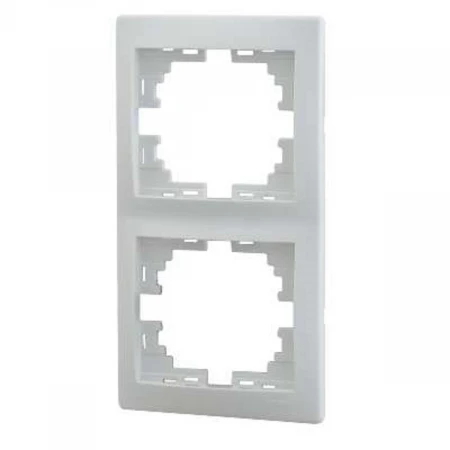 Рамка 2-ая вертикальная Lezard Mira белая 701-0200-152
