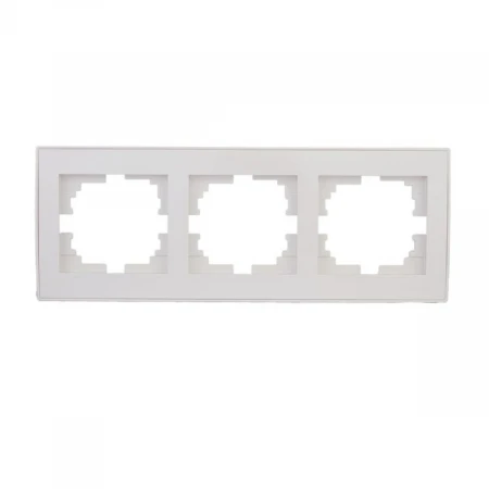 Рамка 3-ая горизонтальная Lezard Rain белая 703-0202-148