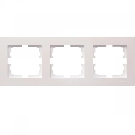 Рамка 3-ая горизонтальная Lezard Vesna белый жемчуг 742-3000-148