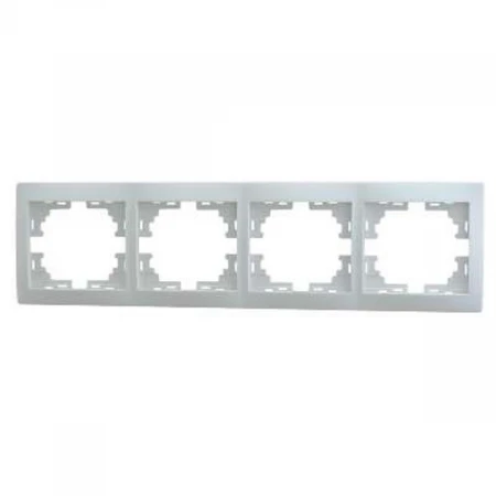 Рамка 4-ая горизонтальная Lezard Mira белая 701-0200-149