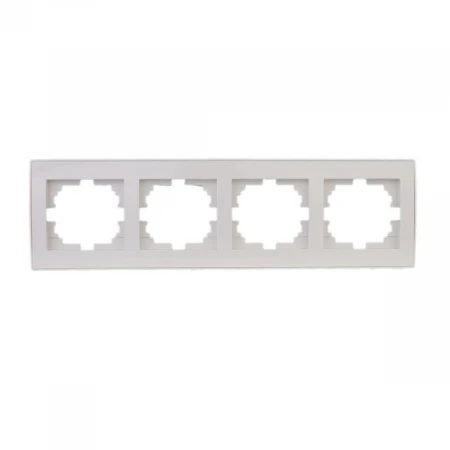 Рамка 4-ая горизонтальная Lezard Rain белая 703-0202-149