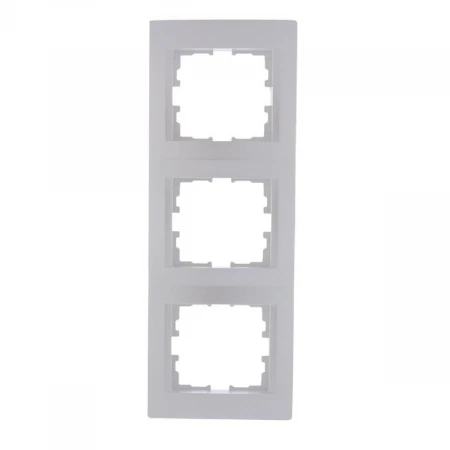 Рамка 3-ая вертикальная Lezard Karina белый жемчуг 707-3000-153