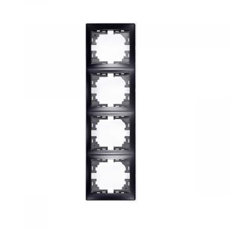 Рамка 4-ая вертикальная Lezard Mira черная 701-4200-154