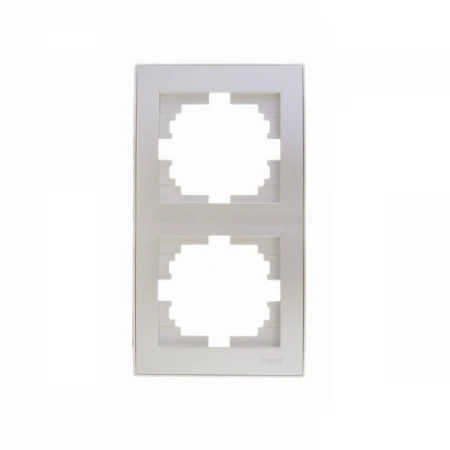 Рамка 2-ая вертикальная Lezard Rain белый жемчуг 703-3030-152