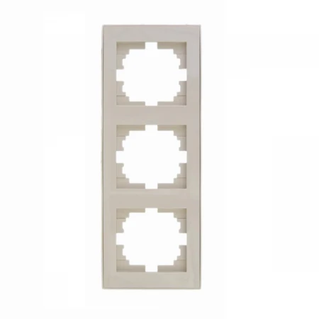 Рамка 3-ая вертикальная Lezard Rain кремовая 703-0303-153