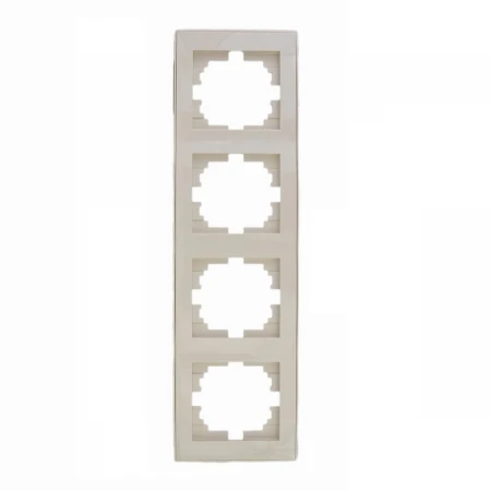 Рамка 4-ая вертикальная Lezard Rain кремовая 703-0303-154