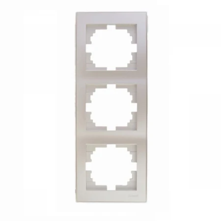 Рамка 3-ая вертикальная Lezard Rain белый жемчуг 703-3030-153
