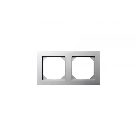 Рамка 2-постовая Liregus Epsilon серебро 28-187