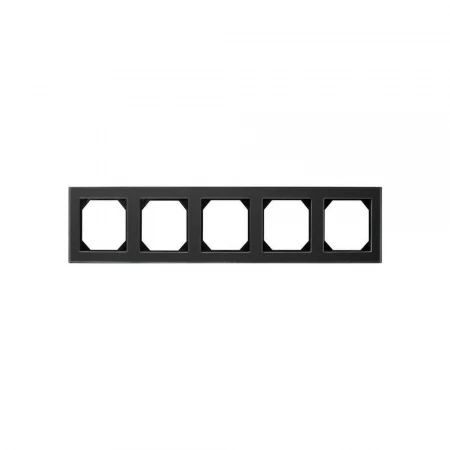 Рамка 5-постовая Liregus Epsilon стекло чёрное 28-240