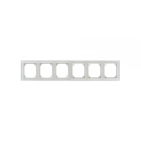 Рамка 6-постовая Liregus Epsilon стекло белое глянцевое 28-256