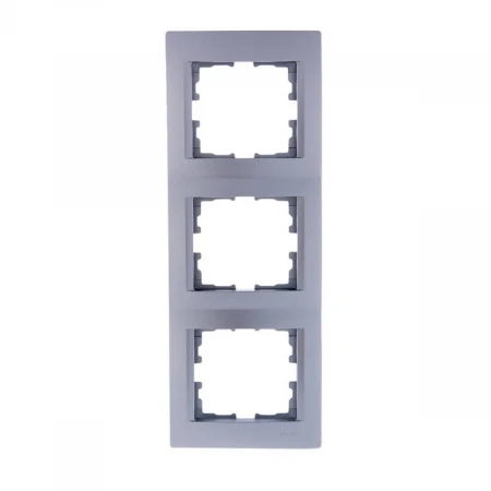 Рамка 3-ая вертикальная Lezard Karina серебро 707-4300-153