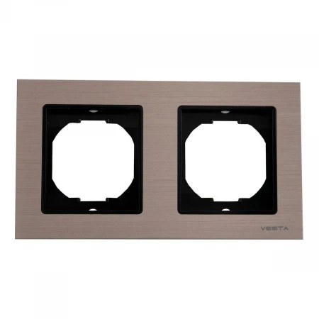 Рамка 2-постовая Vesta-Electric Exclusive Silver Champagne шампань FRM050201BSH