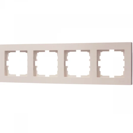 Рамка 4-ая горизонтальная Lezard Vesna кремовая 742-0300-149