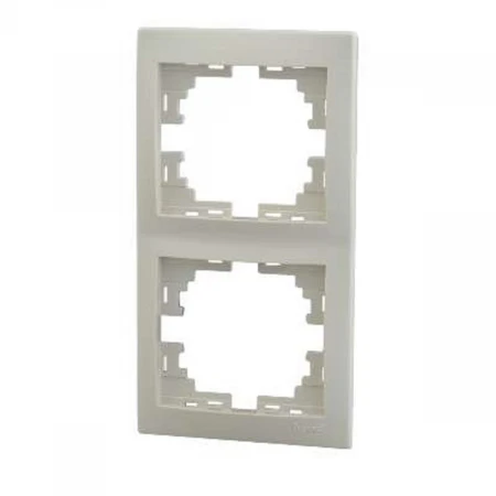 Рамка 2-ая вертикальная Lezard Mira кремовая 701-0300-152