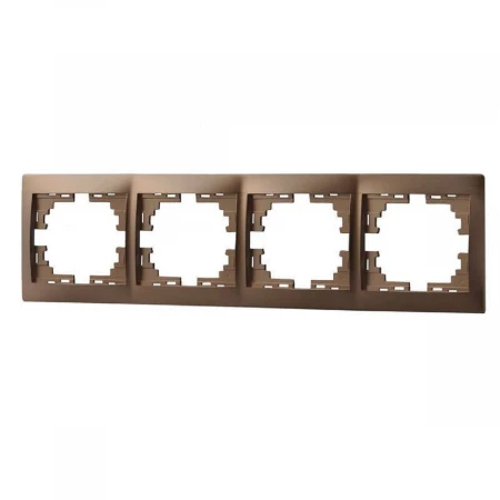 Рамка 4-ая горизонтальная Lezard Mira коричневая 701-3100-149