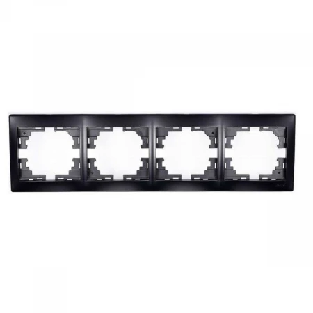 Рамка 4-ая горизонтальная Lezard Mira черная 701-4200-149