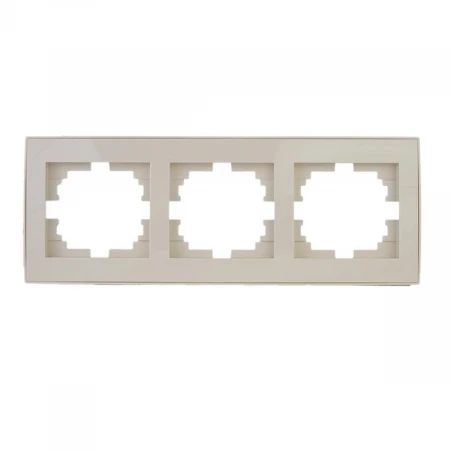 Рамка 3-ая горизонтальная Lezard Rain кремовая 703-0303-148
