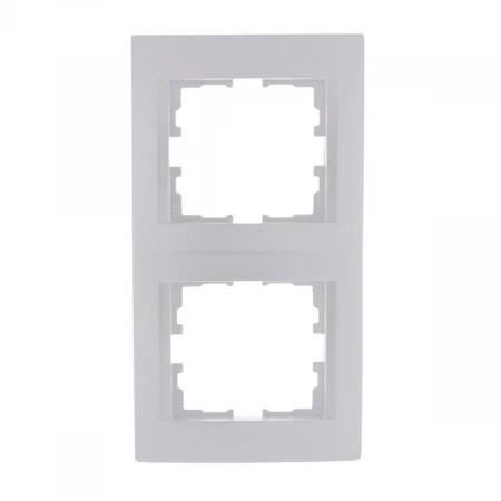 Рамка 2-ая вертикальная Lezard Karina белый жемчуг 707-3000-152