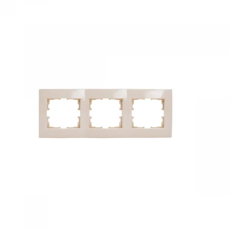 Рамка 3-ая горизонтальная Lezard Karina кремовая 707-0300-148