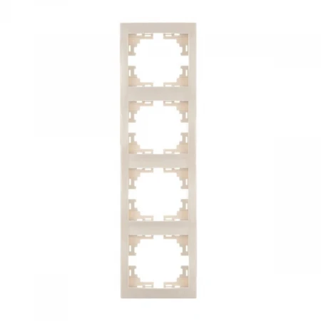 Рамка 4-ая вертикальная Lezard Mira кремовая 701-0300-154