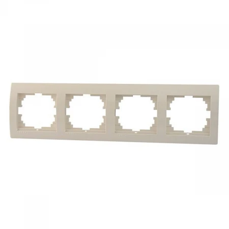 Рамка 4-ая горизонтальная Lezard Deriy кремовая 702-0300-149