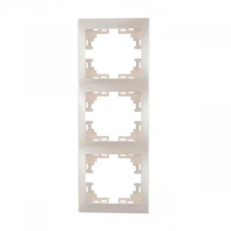 Рамка 3-ая вертикальная Lezard Mira белый жемчуг 701-3000-153