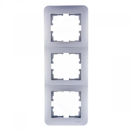 Рамка 3-ая вертикальная Lezard Karina Life белый жемчуг 708-3000-153