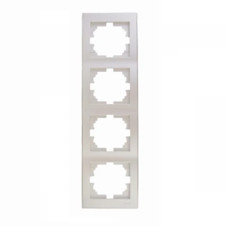 Рамка 4-ая вертикальная Lezard Rain белый жемчуг 703-3030-154