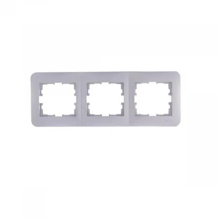 Рамка 3-ая горизонтальная Lezard Karina Life белый жемчуг 708-3000-148