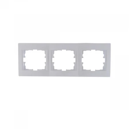 Рамка 3-ая горизонтальная Lezard Karina белый жемчуг 707-3000-148