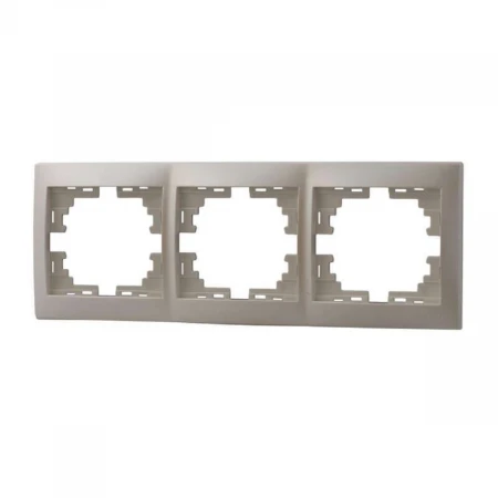 Рамка 3-ая горизонтальная Lezard Mira белый жемчуг 701-3000-148