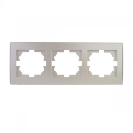 Рамка 3-ая горизонтальная Lezard Rain белый жемчуг 703-3030-148