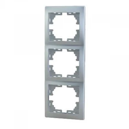 Рамка 3-ая вертикальная Lezard Mira серебро 701-1000-153