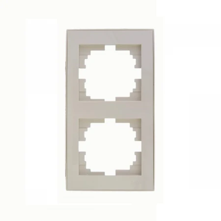 Рамка 2-ая вертикальная Lezard Rain кремовая 703-0303-152