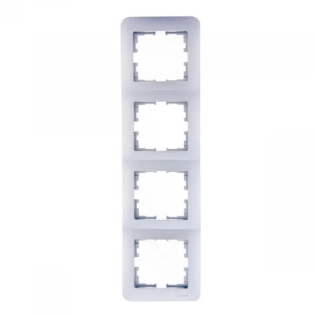 Рамка 4-ая вертикальная Lezard Karina Life белый жемчуг 708-3000-154