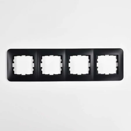 Рамка 4-ая горизонтальная Lezard Karina Life черная 708-4200-149