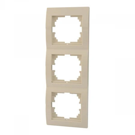 Рамка 3-ая вертикальная Lezard Deriy кремовая 702-0300-153