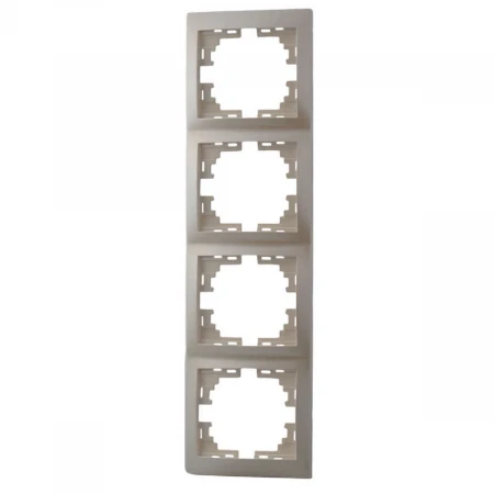 Рамка 4-ая вертикальная Lezard Mira белый жемчуг 701-3000-154