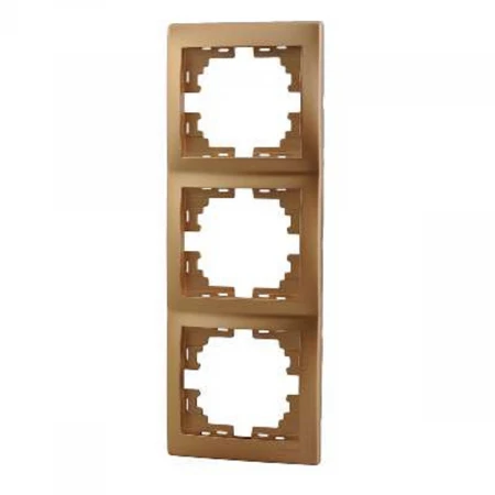 Рамка 3-ая вертикальная Lezard Mira золото 701-1300-153