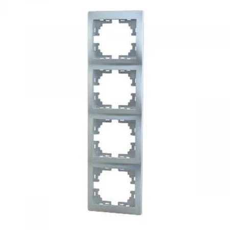 Рамка 4-ая вертикальная Lezard Mira серебро 701-1000-154