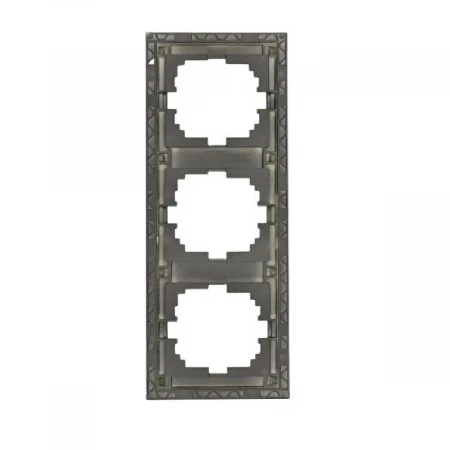 Рамка 3-ая вертикальная Lezard Rain черная 703-4141-153