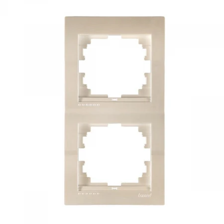 Рамка 2-ая вертикальная Lezard Deriy белый жемчуг 702-3000-152