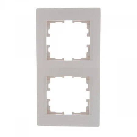 Рамка 2-ая вертикальная Lezard Karina кремовая 707-0300-152