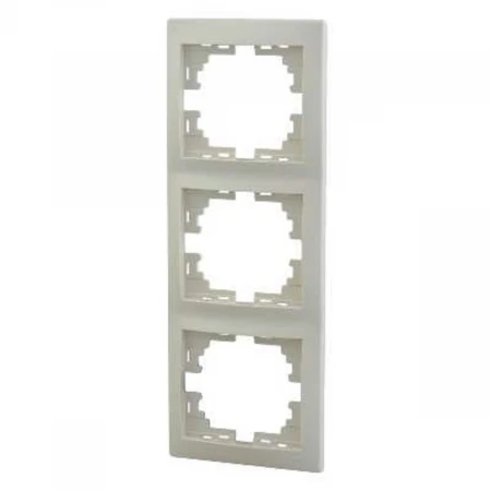 Рамка 3-ая вертикальная Lezard Mira кремовая 701-0300-153