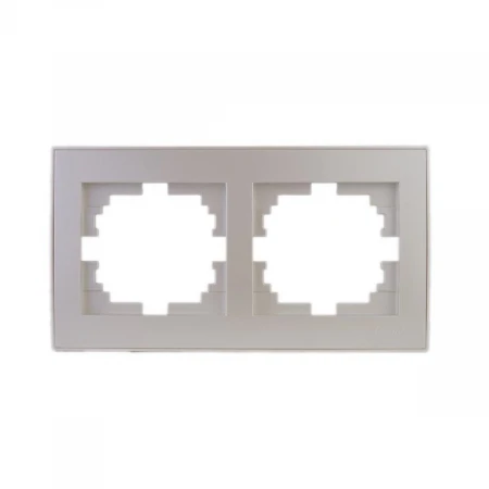 Рамка 2-ая горизонтальная Lezard Rain белый жемчуг 703-3030-147