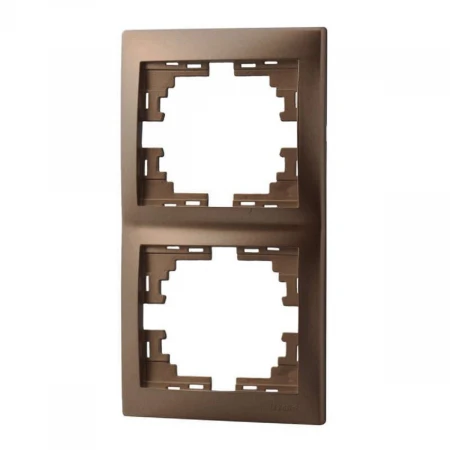 Рамка 2-ая вертикальная Lezard Mira коричневая 701-3100-152